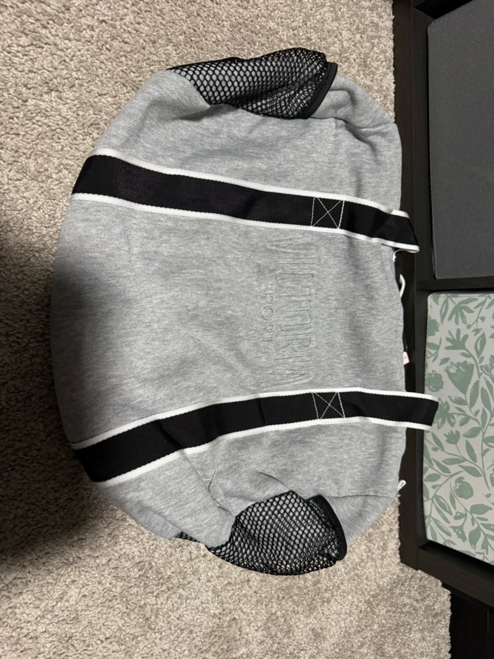 Victoria's Secret Gray and Black Gym Tote